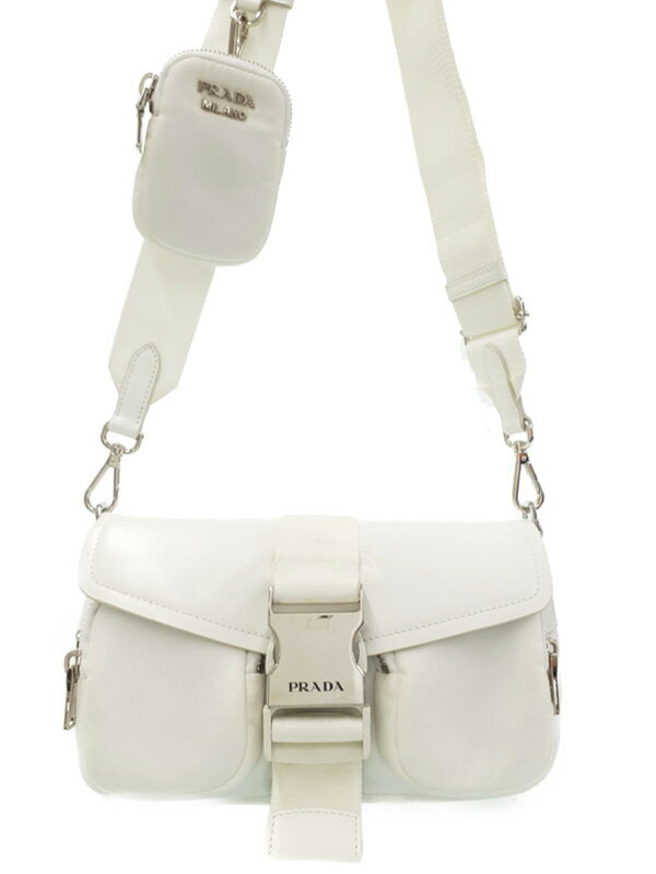 PRADA】プラダ『Re-Nylon×レザー ショルダーポーチ』1BD295 PRADA】プラダ『Re-Nylon×レザー ショルダーポーチ』1BD295