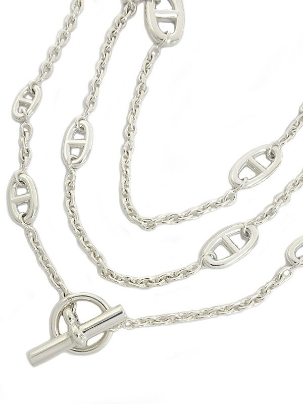 HERMES】エルメス『SILVER ファランドール ロングネックレス HERMES】エルメス『SILVER ファランドール ロングネックレス