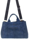 【PRADA】プラダ『カナパ デニム 2WAYトートバッグ』B2642B レディース 2WAYバッグ 1週間保証【中古】