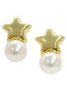 【MIKIMOTO】ミキモト『K18YG パール6.5mm ピアス スターモチーフ』1週間保証【中古】