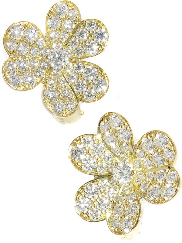 【Van Cleef ＆ Arpels】ヴァンクリーフ&アーペル『K18YG フリヴォル ピアス スモールモデル パヴェダイヤ』1週間保証【中古】のサムネイル