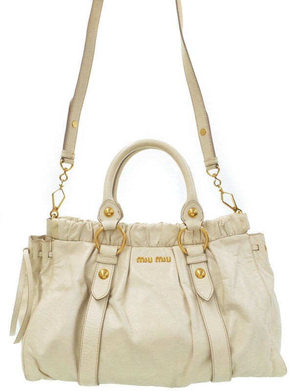 【25SS☆】ミュウミュウ ハンドバッグ ワンダー スエード 2WAY♪ MIUMIU】ミュウミュウ『レザー 2WAYハンドバッグ』レディース