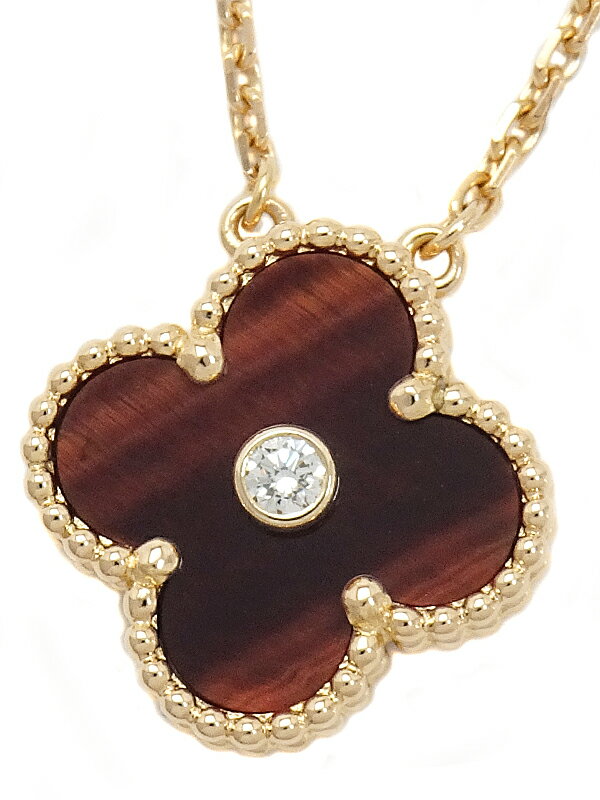 【Van Cleef ＆ Arpels】ヴァンクリーフ&アーペル『K18PG ヴィンテージアルハンブラ ネックレス ブルズアイ 1Pダイヤ ネックレス』1週間保証【中古】のサムネイル