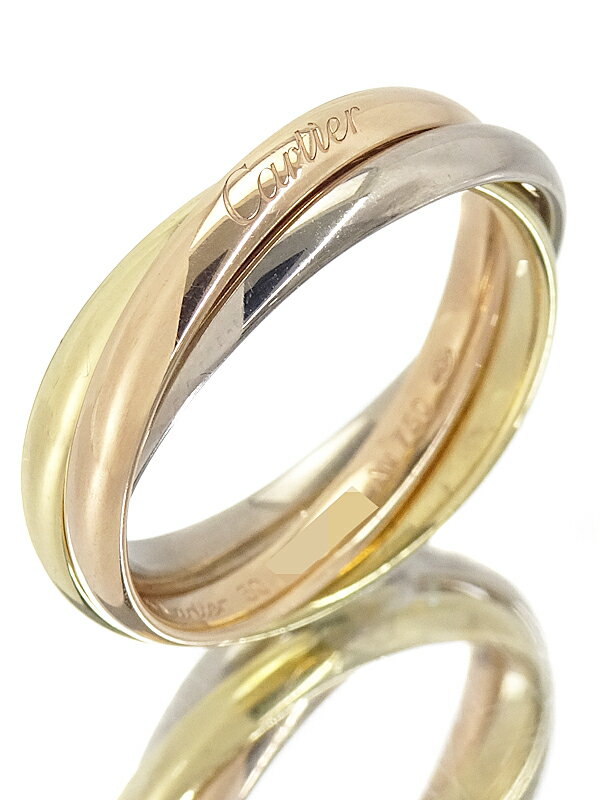 【Cartier】カルティエ『K18YG/K18PG/K18WG トリニティ リング スモール SM』10号 1週間保証【中古】のサムネイル