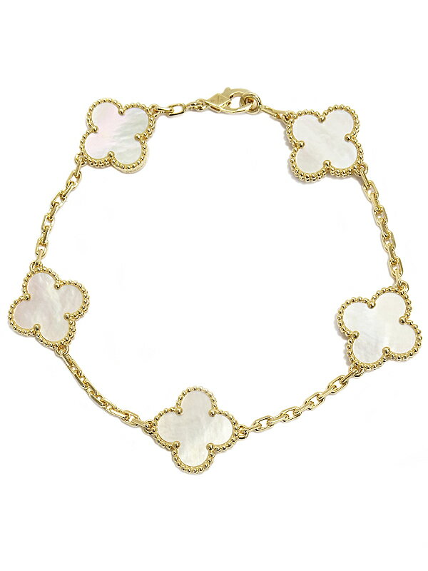【Van Cleef ＆ Arpels】ヴァンクリーフ&アーペル『K18YG ヴィンテージアルハンブラ ブレスレット 5モチーフ シェル』1週間保証【中古】のサムネイル