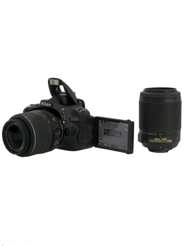 【Nikon】ニコン『D5100 18-55 VR レンズキット + AF-S DX VR Zoom-Nikkor 55-200mm f/4-5.6G IF-ED』2011年4月発売 デジタル一眼レフカメラ 1週間保証【中古】