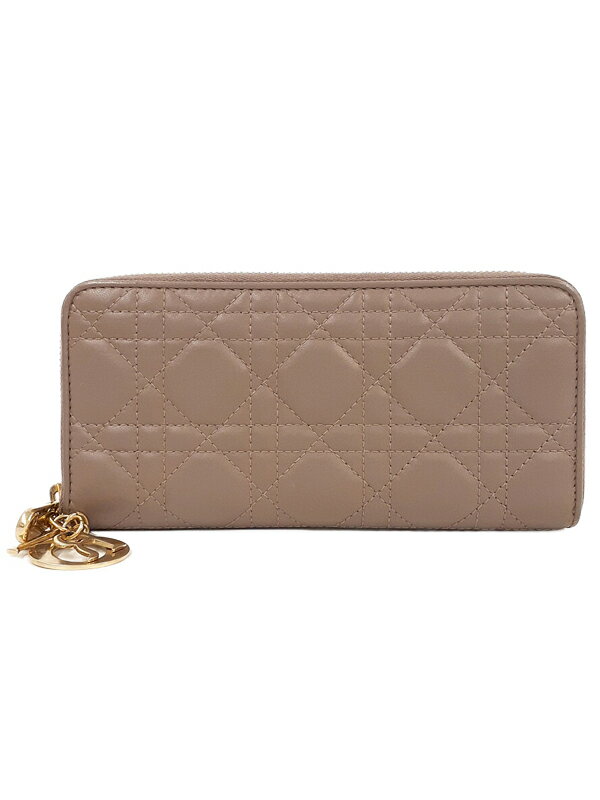 【Christian Dior】ディオール『レディディオール VOYAGEUR ウォレット』レディース ラウンドファスナー長財布 1週間保証【中古】