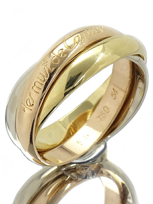 【Cartier】カルティエ『K18YG/K18PG/K18WG トリニティ リング』14号 1週間保証【中古】
