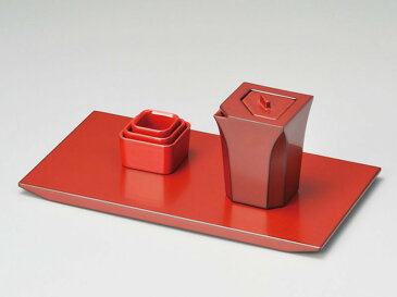 酒器セット 粋 古代朱 1組:木製漆塗り 和食器 お正月 お屠蘇 高級 御祝 祝杯 酒盃