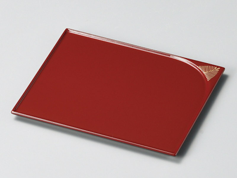 松 誰袖形菓子器 朱 1枚：木製漆塗り 和食器 茶道 和菓子 お菓子入れ 来客 おもてなし 記念品 プレゼント ギフト 母の日 雑貨 日本製 国産