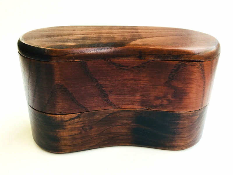 くりぬき弁当箱 二段 はんごう 1組:木製 漆塗り 2段 男子用 女子用 大人用 約800ml おしゃれ かわいい ランチボックス 新生活 新学期 遠足 運動会...