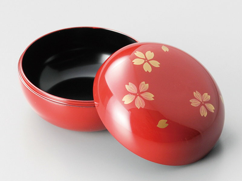 桜 小物入れ 朱 1個：日本製 和風 ピアス ジュエリー おしゃれ かわいい 御祝 記念品 誕生日 プレゼント ギフト