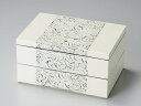彩漆 長角二段BOX 白 1個:日本製 和風 ピアス ジュエリー 琴爪箱 おしゃれ かわいい 御祝 記念品 誕生日 プレゼント ギフト 母の日 雑貨 日本製 国産(4)