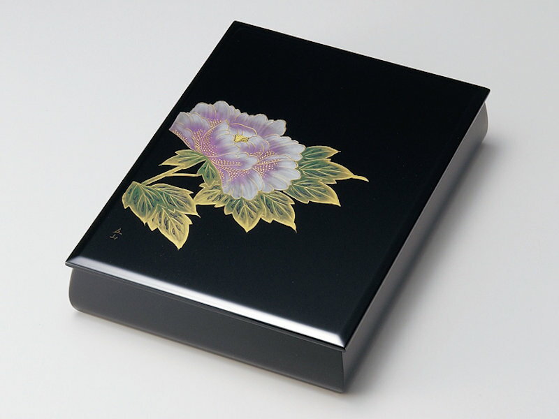 【受注生産品】沈金富貴 文庫(A4サイズ) 黒 1個:木製 日本製 書類入れ デスク 御祝 記念品 プレゼント ギフト 母の日 雑貨 日本製 国産