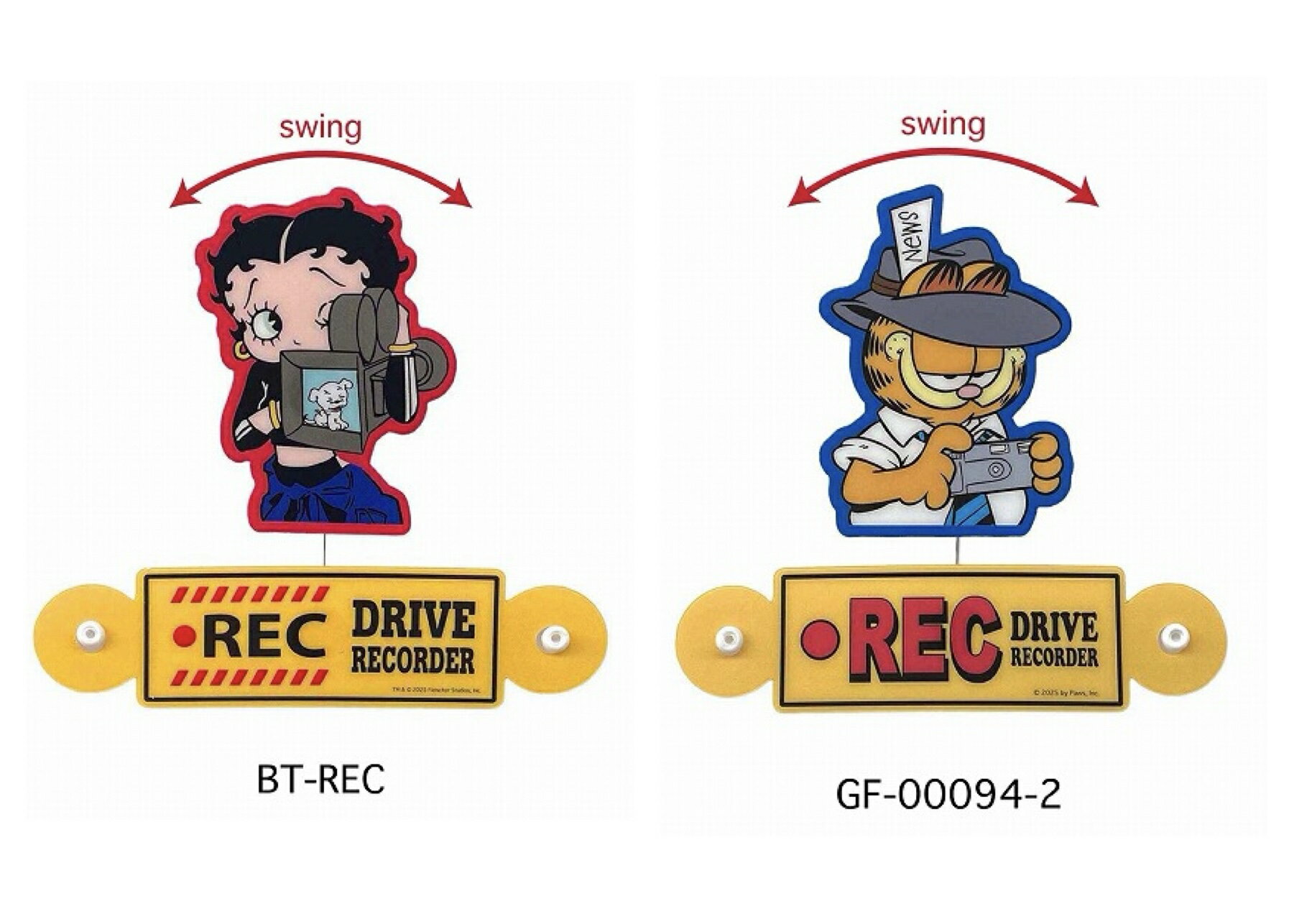 ★ベティブープ ガーフィールド ドライブレコーダー スイング 吸盤★アメリカン雑貨 アメリカ雑貨 bettyb..