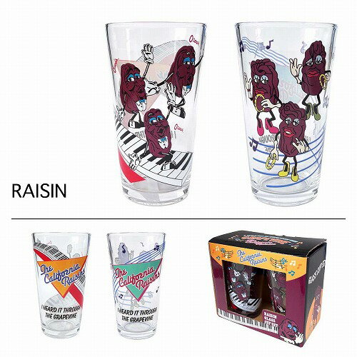★RAISIN グラス 2Pセット★アメリカン雑貨 アメリカ雑貨 レーズン カリフォルニアレーズン アメキャラ ..