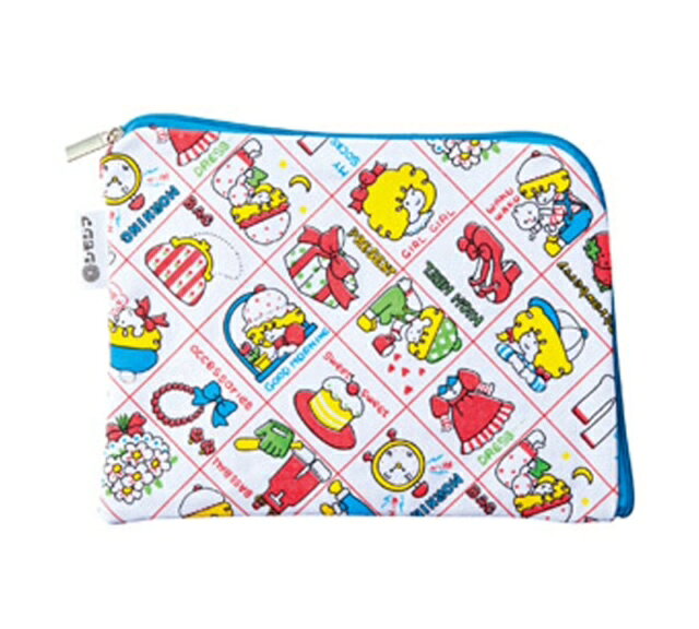 『楽天スーパーSALE』★10％off★シモジマ チャーミー レトロ コットン ポーチ (ブルーモーニング)★ファンシー雑貨 しもじま 昭和レトロ コラボ 生活雑貨 筆箱 ペンケース コスメケース コスメポーチ プレゼント ギフト かわいい 人気 take---off-10002544 ていくおふ パッケージ画像
