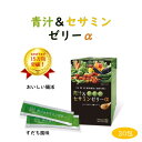 【楽天スーパーセール】 青汁 ゼリー 大麦若葉 セサミン 食物繊維 乳酸菌 植物酵素入り 「青汁&セサミンゼリーα(15g×30包入)30日分」 野菜嫌い お子様 おなかすっきり 腸内 環境 腸活 フローラ 美容 プラセンタ コラーゲン すだち味 砂糖不使用