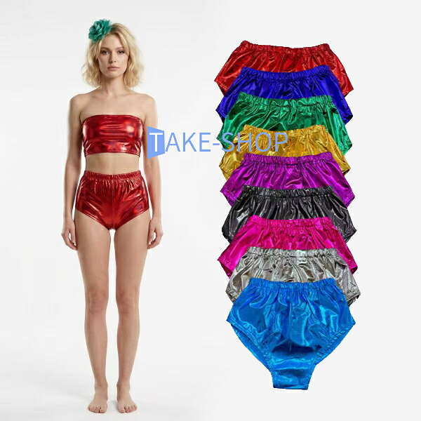 ブリーフ ショートパンツ　半ズボン メタリック加工　ダンス衣装 【9色・9サイズ】ハーフパンツ　ラメ　キラキラ　メタリック キッズダンス 子供 キッズ 衣装 スパンコール 衣装 　男の子　ダンス衣装　女の子　お遊戯会　クリスマス　音楽会　発表会