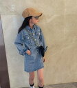 デニム ワンピース【ゆうパケット便送料無料】スカート ワンピース ドレス 女の子 子供 キッズ ジュニア フォーマル 入学式 入園式 舞台 演出 ピアノ 発表会 結婚式 七五三 プリンセス コンクール 通学通園登校 ダンス衣装 ボトムス