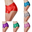 【9色・4サイズ】メタリック エナメル ハーフパンツ ショートパンツ 半ズボン ダンス衣装 女性用 ヒップホップ 衣装 キッズダンス レッスン着 ジャズダンス ボトムス 輝く 舞台演出 ダンス衣装 お遊戯会 クリスマス 音楽会 発表会