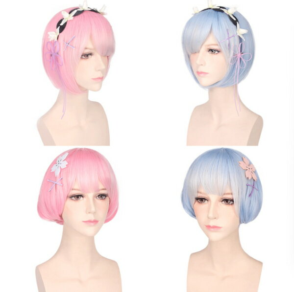 乐天商城 - ピンク 水色 カチューシャ ヘアピン付 カラー ウィッグ かつら ボブ ストレート ショート コスプレウィッグ スーパーロング 耐熱 フルウィッグ 前髪アレンジ自在 カツラ 変装 仮装 ハロウィン WIG イベント用 ウィッグ· ロングコスプレ 巻き髪 アニメ 女装 簡単 手軽