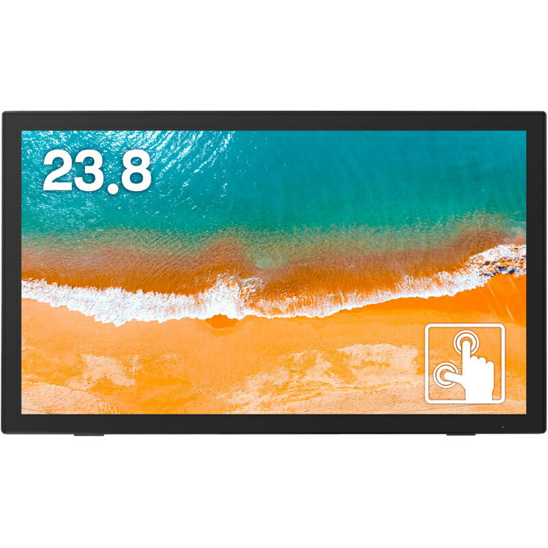 グリーンハウス　GH-LCT24C-BK　23.8型タッチパネルLED液晶ディスプレイ/1920×1080/HDMI、DisplayPort、mini D-Sub15/ブラック/スピーカー/3年保証/静電容量方式10点マルチタッチ対応