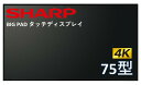 シャープ 4K対応 BIG PAD タッチディスプレイ 75型 ディスプレイ PN-L752B SHARP 液晶モニタ オフィス ミーティング 書き込み