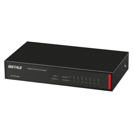 バッファロー BS-GSL2008P 法人向け Giga対応 PoE Layer2 スマートLiteスイッチ 8ポート