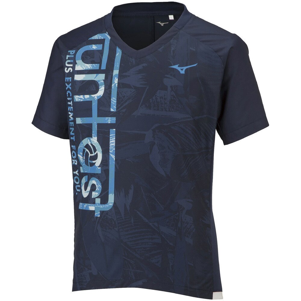 (ミズノ）MIZUNO FUNTAST　ピステシャツ(　半袖）　バレーボール　ウオームUPシャツ　V2ME210114