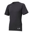 【1日ワンダフルデーエントリーでポイントアップ!】(デサント)DESCENTE 半袖丸首リラックスフィット 野球 アンダーシャツ STD-721-BLK