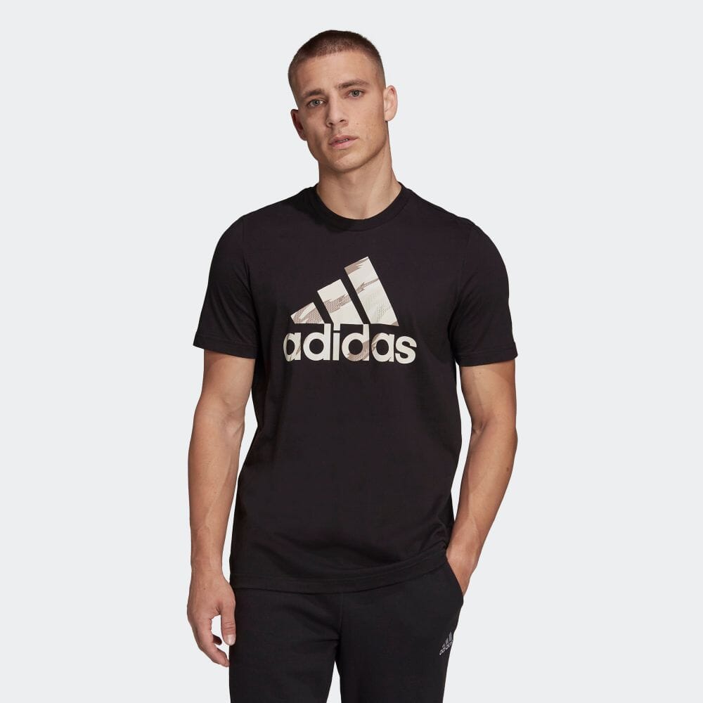 (アディダス）adidas M　ESS　CAMO　Tシャツ トレーニングウエア 半袖ワンポイントT TM042-HE1876