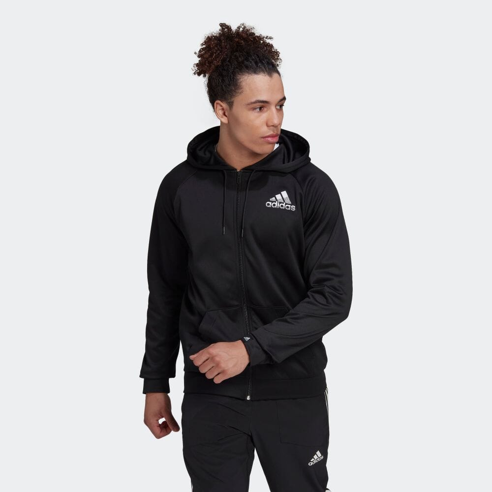 (アディダス)adidas M D2M GG 裏起毛 フル ジップスウェットフーディ トレーニングウエア スウェットパーカー TM629-HL2184 冬 クリアランス