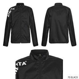 ATHLETA 裏地付きストレッチウインドジャ　ケット サッカー JRフットサルウエア 02377J-70 BLK