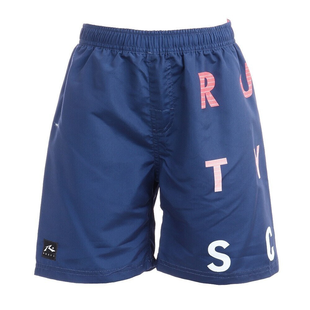RUSTY JRサイドロゴ サーフパンツ ウエルネス Bトランクス水着 960402-NVY