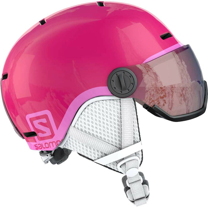 （サロモン）JRヘルメットL3991620　ウインター用品　ヘルメット　GROM　VISOR　PNKヘルメット　子供