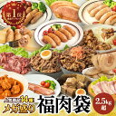 肉の日限定!【最大1,000円OFFクーポン有&P2倍】2.5kg超 豪華14種のお肉!武田ハム の メガ盛福肉袋 食品ランキング1位 お歳暮 牛肉 豚肉 燻製 煮豚 豚角煮 ハラミ カルビ プルコギ ベーコン フランク 味噌漬け ハム ソーセージ