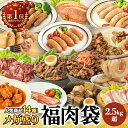 ギフトにも豪華14種のお肉メガ盛福肉袋 2.5kg 詰め合わせ セット 食品ランキング1位獲得 お歳暮 大容量 牛肉 豚肉 豚ばら チャーシュー 豚角煮 ハラミ カルビ プルコギ 肉 惣菜 ギフト