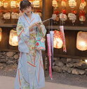 女性大人浴衣ドレス和柄着物ゆかたドレス和風ユリロングゴッドガール着物夏まつり浴衣ドレス和服着物帯2点セットお祭りリボン 夏祭り夕涼み会 花火大会 七夕 盆踊り帯付き花魁シリーズ和柄サテン着物ロングドレス花魁イベント仕事着衣装着衣和柄レディーススカート