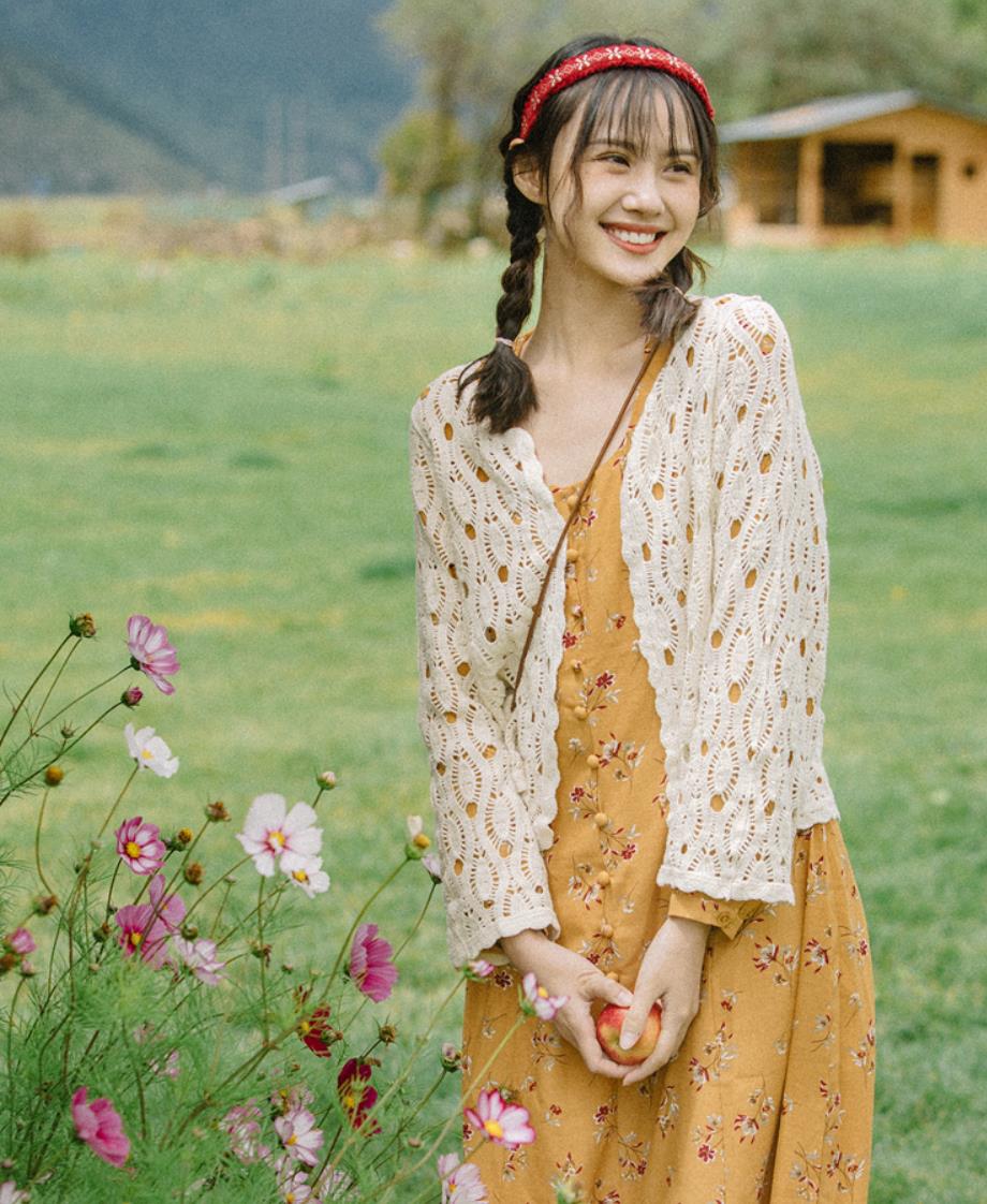 新品旅行ボヘミアンカットアウト民族復古風刺繍日焼け止めカーディガンジャケットシンリゾートドールス..