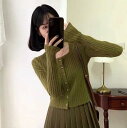 初秋日系ニットカーディガン女性甘いレトロ長袖セーターコート復古風清楚なアウターコーディガン可愛いトップス織りライトアウター秋冬きれいめ20代30代40代気質無地...