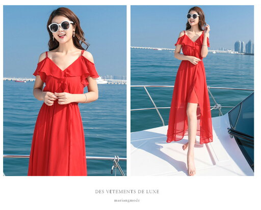 夏レディース ワンピース ロング丈 シフォン リゾート ボヘミアン セクシービーチワンピースフェミニン マキシー ビーチ 海 旅行赤い無地カジュアル風 キャミソール 人気 露背係ドレス スカート パーティー 結婚式 発表会 体型カバー可愛いレッドワンピースXL 夏レディース ワンピース ロング丈 シフォン リゾート ボヘミアン セクシービーチワンピースフェミニン マキシー ビーチ 海 旅行赤い無地カジュアル風 キャミソール 人気 露背係ドレス スカート パーティー 結婚式 発表会 体型カバー可愛いレッドワンピースXL