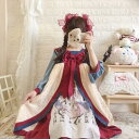 赤リボンセーラー風春夏パンダ柄ワンカラーゴスロリワンピース ロリィタ 半袖OP Lolita ロリータ コスプレ ウェディングドレス日常服ゴスロリワンピース人形...
