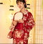 女性大人清楚な浴衣ドレス和柄着物ドレス和風桜赤ロングゴッドガール着物夏まつり浴衣ドレス和服着物2点セットお祭りリボン 夏祭り夕涼み会花火大会七夕盆踊り帯付き花魁シリーズ和柄サテン着物ロングドレス花魁イベント仕事着衣装着衣和柄コスプレレディーススカート