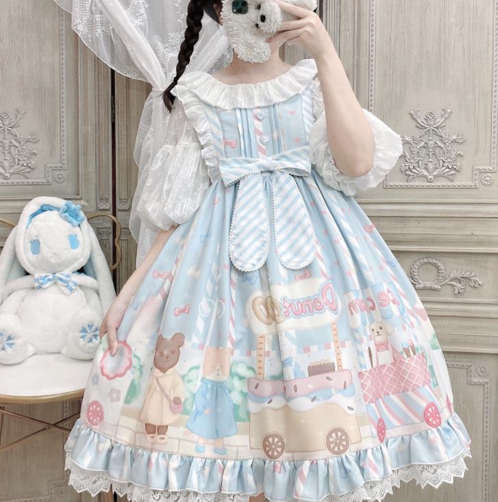 サスペンダースカートJSK仙气花嫁春夏ワンカラーゴスロリワンピース ロリィタ OP Lolita ロリータ コスプレ ウェディングドレス日常服ゴスロリワンピース人形師レディースフリルレース ワインカート 可愛いお嬢様姫系少女ワンピ ホワイトワンピゴージャスドレス夜明け黒