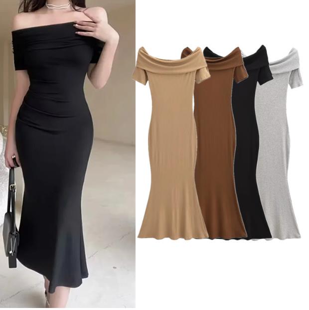 レディース夏半袖インホットガールセクシーなハイウエロングスカートスリム夜店セクシー ワンピース キャミワンピース ワンピ ワンピースガータースカート ビスチェ着...