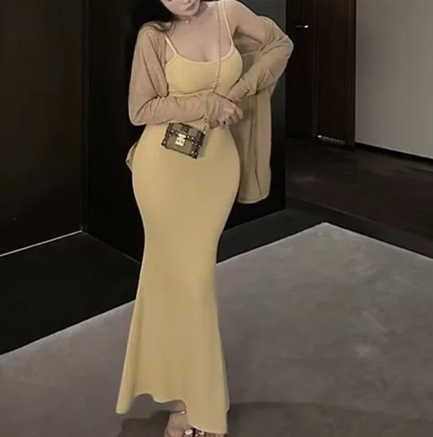 レディースサスペンダー 夏ヨーロッパとアメリカのインホットガールセクシーなハイウエロングスカートスリム夜店セクシー ワンピース キャミワンピース ワンピ ワンピ...