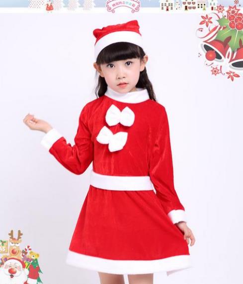 秋冬 クリスマス/赤ちゃん子供 女の子 サンタ衣装 コスプレ 衣装 クリスマス 舞台装 ワンピース＋帽子2点セット ドレス 仮装 パーティ 演出服子供用cosplay