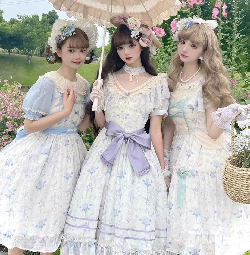 夏新品ゴスロリワンピース ロリィタ 半袖OP Lolita ロリータ コスプレ 洋装田園風op半袖ワンピース日常服ゴスロリワンピース レディースフリルレース ワインカート 可愛いお嬢様姫系少女ワンピ ワンピゴージャスドレス日常