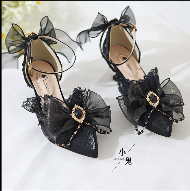 新品Lolita花シューズ結婚式パ...